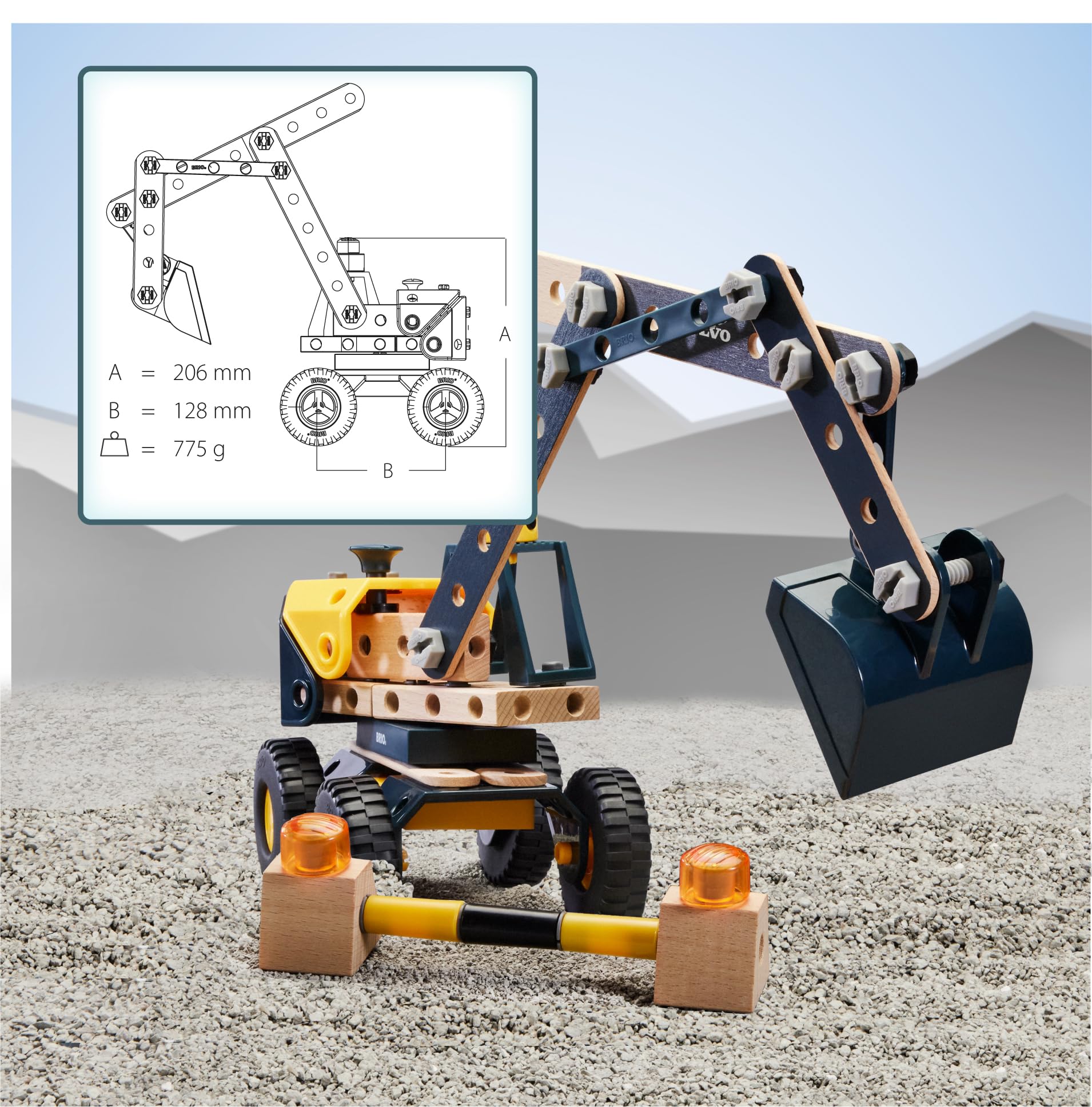 brio-builder-34597-volvo-baufahrzeuge-box-bagger-frontlader-muldenkipper image 7