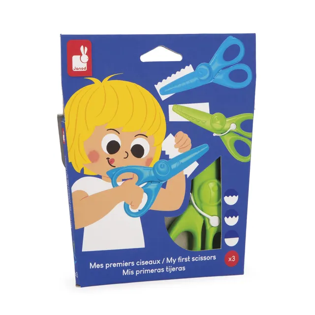janod-set-mit-3-tierscheren-j07405-bastelscheren-mit-3-schnittformen image 1