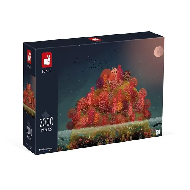 janod-puzzle-2000-teile-roter-herbst-f-r-erwachsene-j02518 image 1