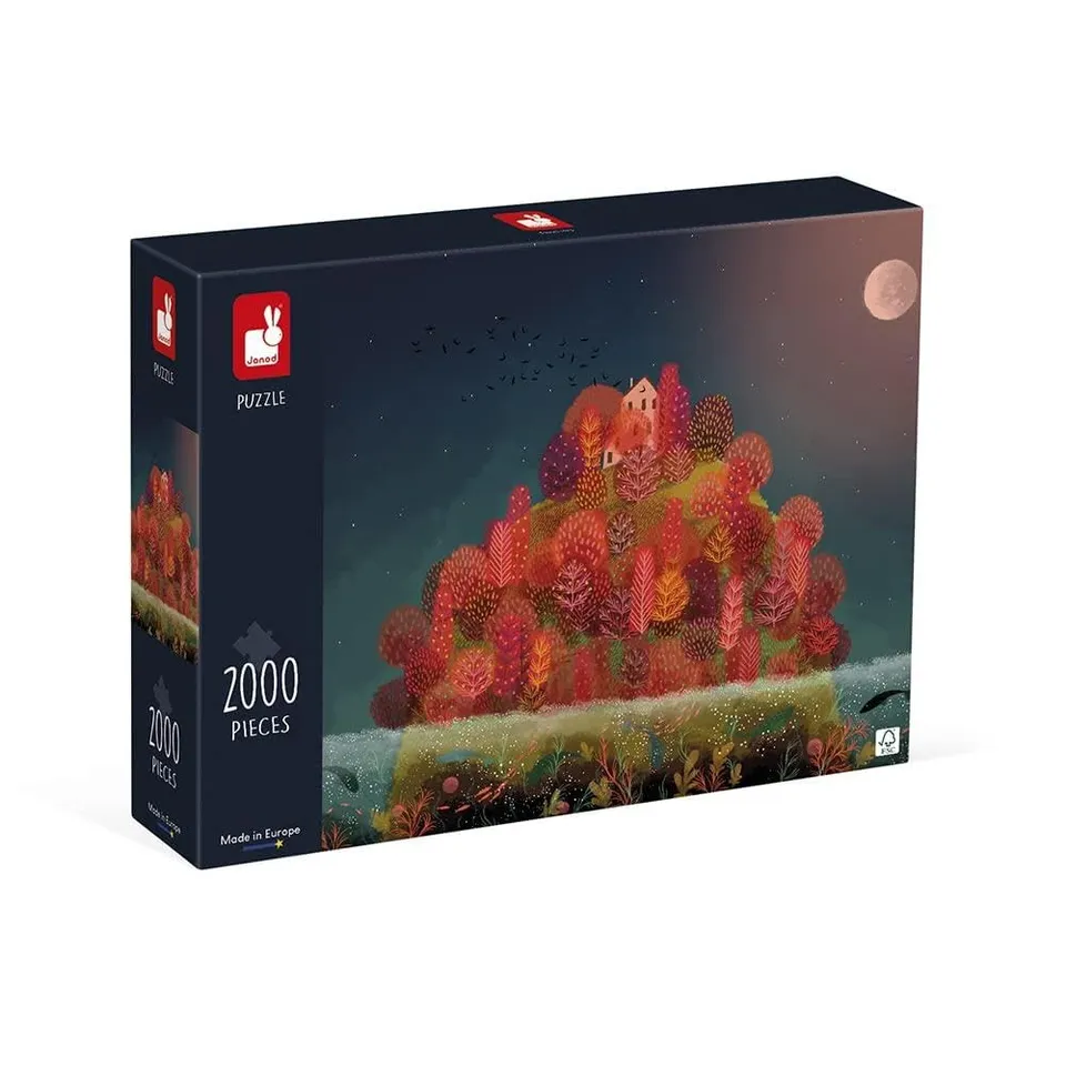 janod-puzzle-2000-teile-roter-herbst-f-r-erwachsene-j02518 image 1