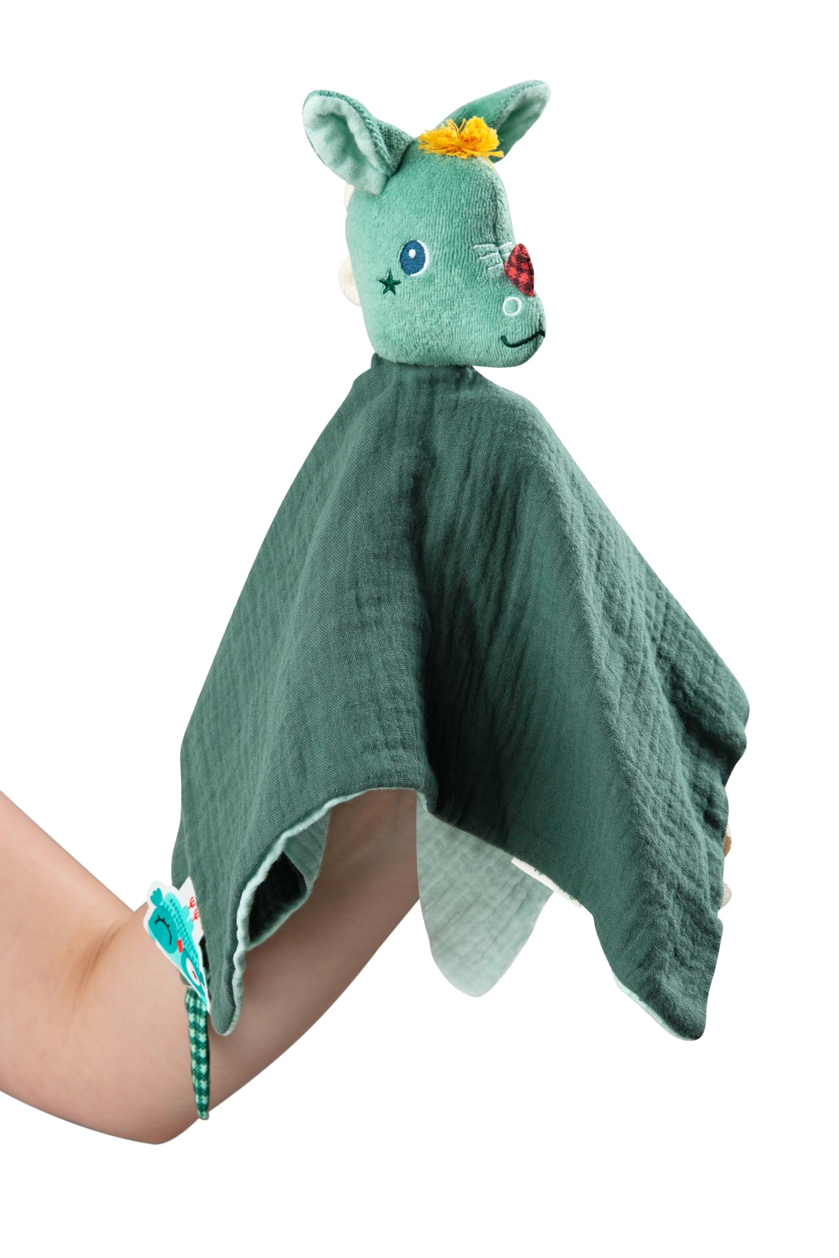 lilliputiens-joe-der-drache-schmusetuch-mit-fingerpuppe-ab-geburt image 3