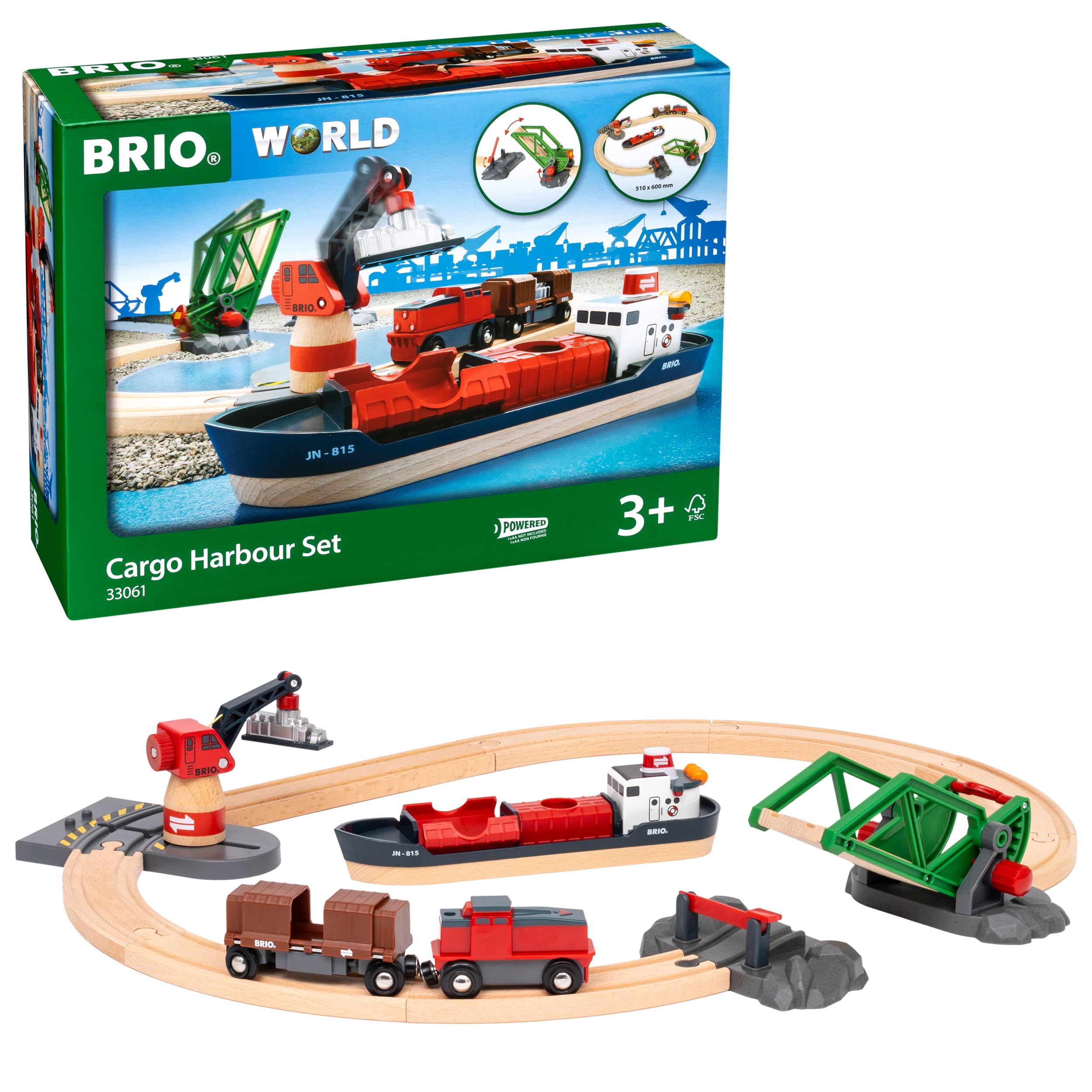 brio-world-33061-container-hafen-set-mit-schiff-und-kran image 1