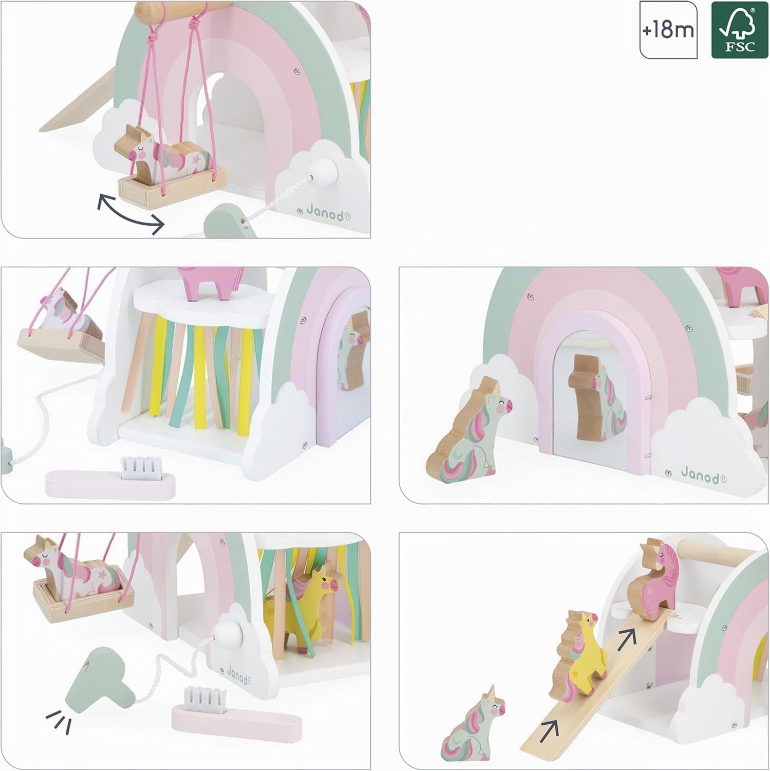 janod-holzhaus-der-einh-rner-fsc-mit-6-zubeh-rteilen-ab-18-monate-j08591 image 3