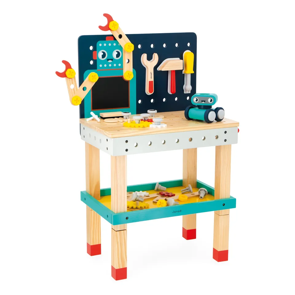 janod-brico-kids-gro-e-roboter-werkbank-mit-51-teilen-ab-3-jahre image 1