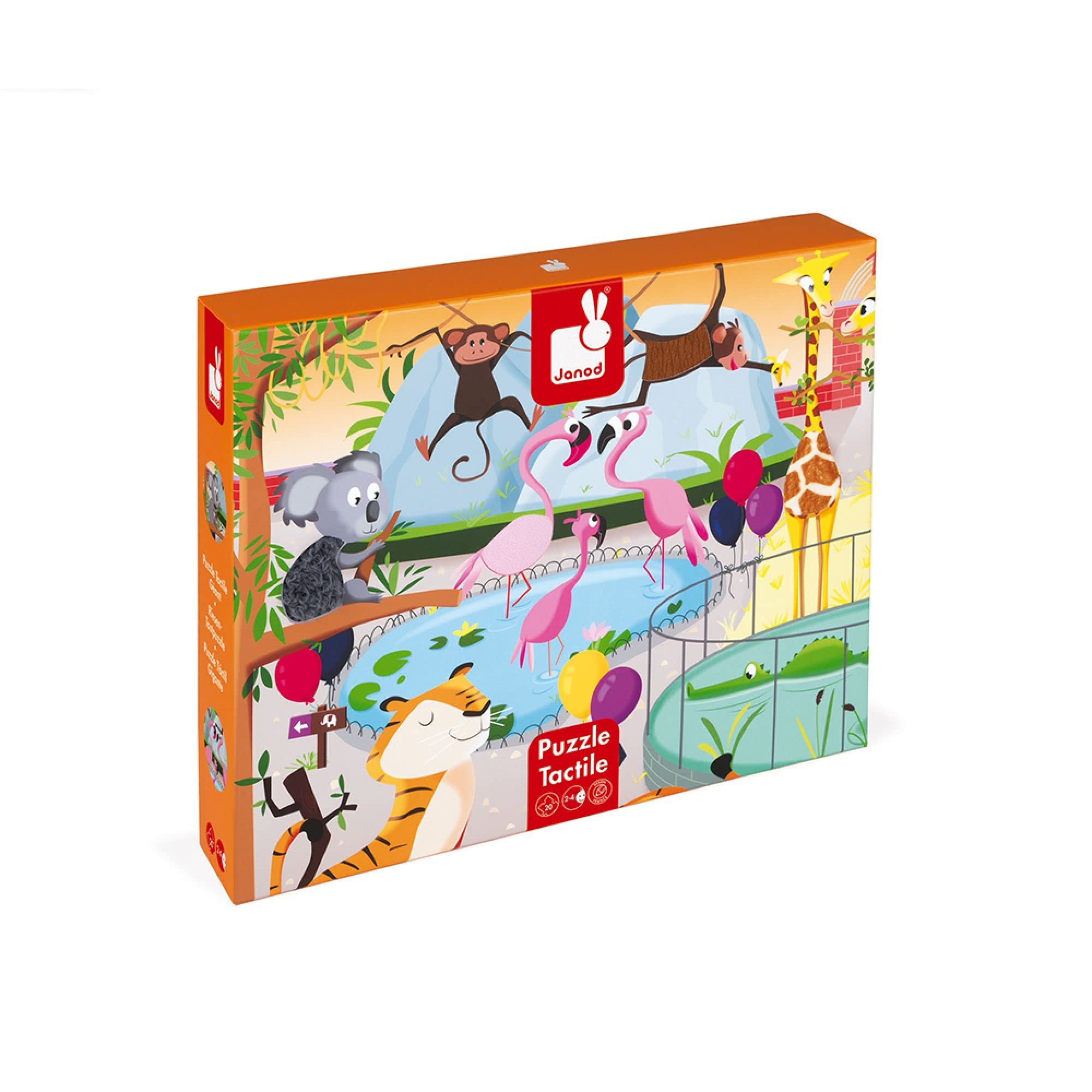janod-tast-puzzle-ein-tag-im-zoo-j02774-20-teile-mit-7-texturen-65x50-cm image 1