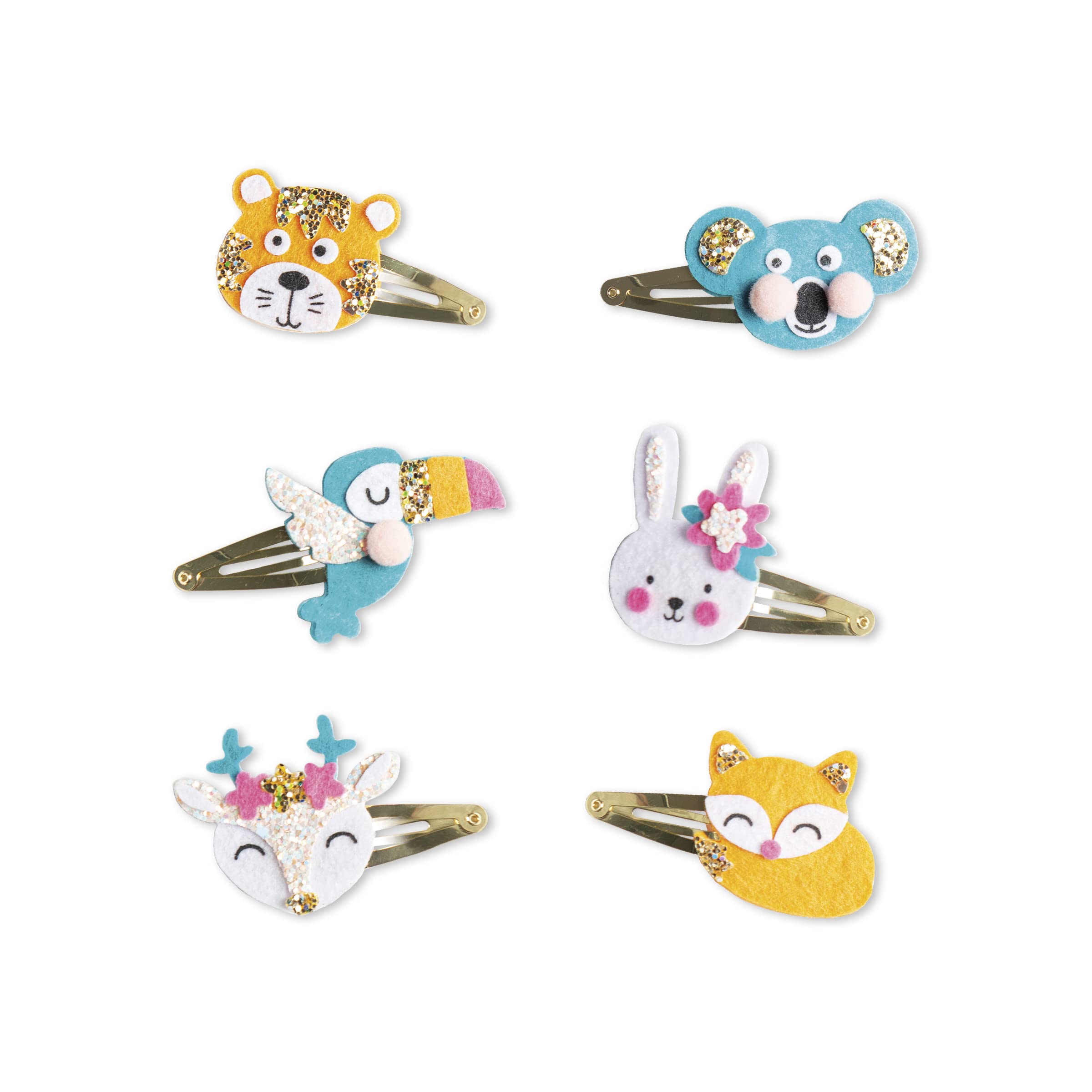 janod-les-ateliers-bijoux-bastelset-6-haarspangen-glitzernde-tiere image 2