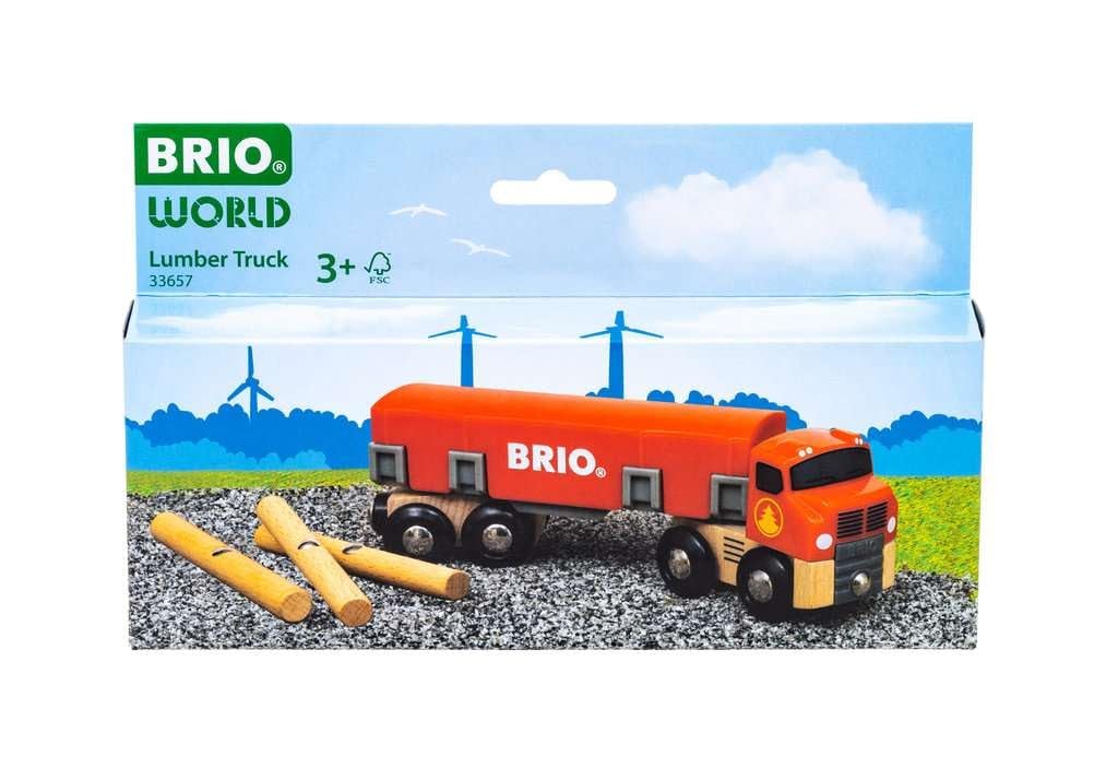 brio-world-holztransporter-mit-magnetladung-lkw-mit-anh-nger-und-st-mmen image 4