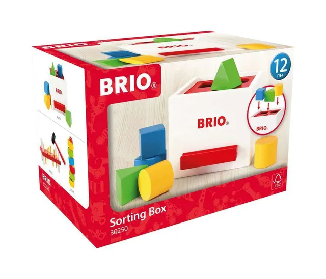 brio-30250-sortierbox-wei-holz-steckspiel-mit-6-formen-und-schubfach image 1