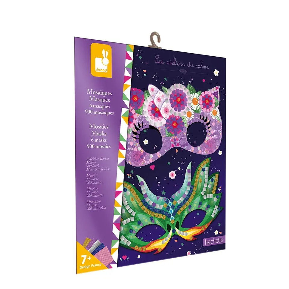 janod-les-ateliers-du-calme-j07956-mosaik-masken-6-masken-bastelset image 1