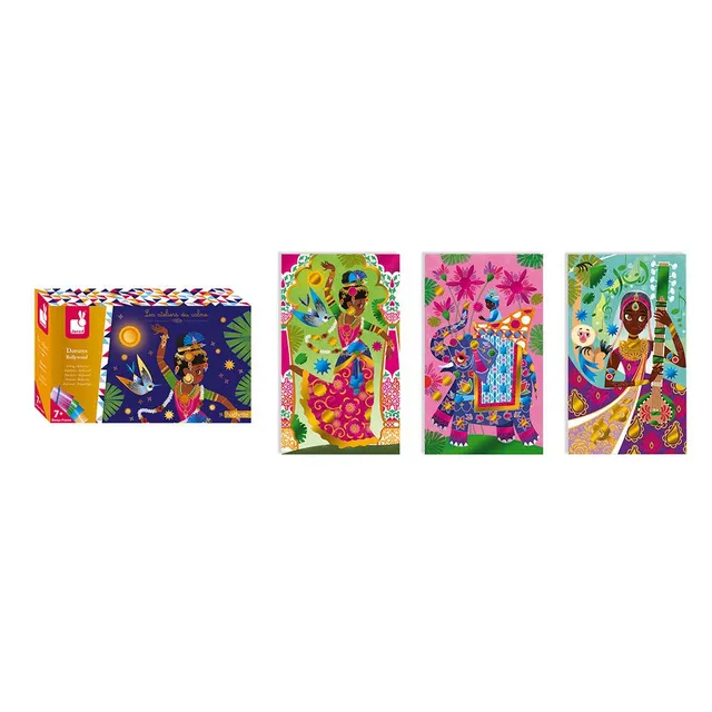 janod-les-ateliers-du-calme-glanzkarten-bollywood-3-st-ck image 1