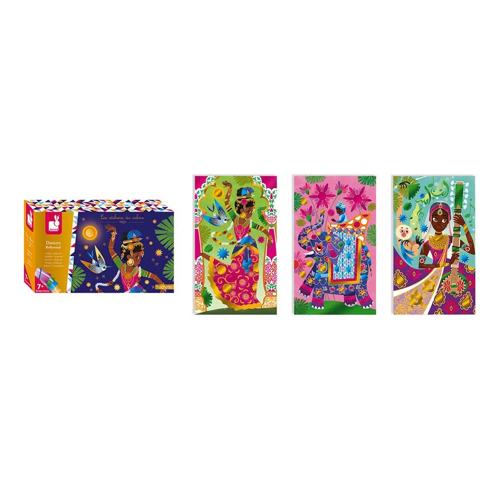 janod-les-ateliers-du-calme-glanzkarten-bollywood-3-st-ck image 1