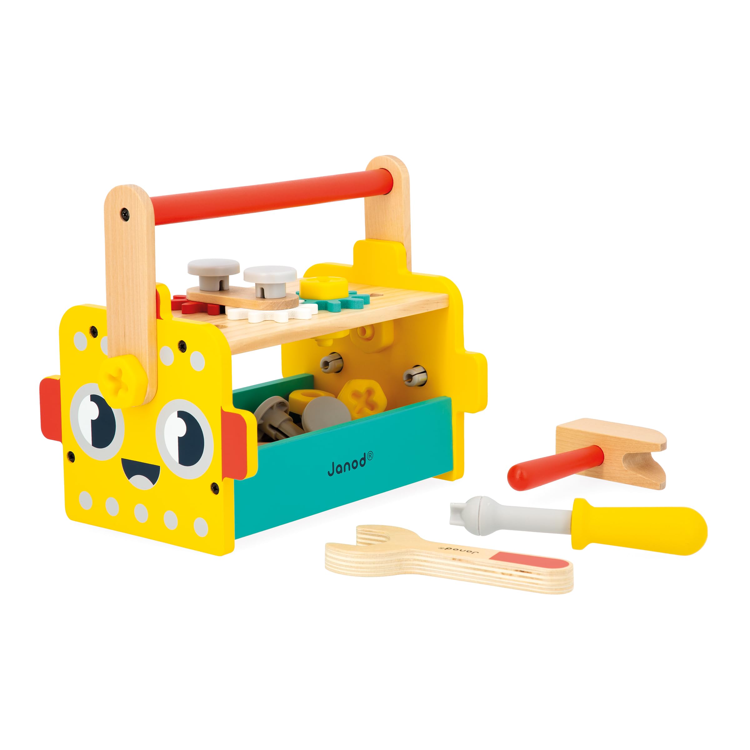 janod-brico-kids-roboter-werkzeugkasten-konstruktionsspiel-30-teilig image 2