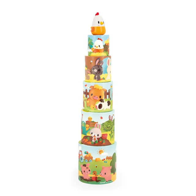 janod-meine-erste-pyramide-bauernhoftiere-j03310-stapelpyramide image 1