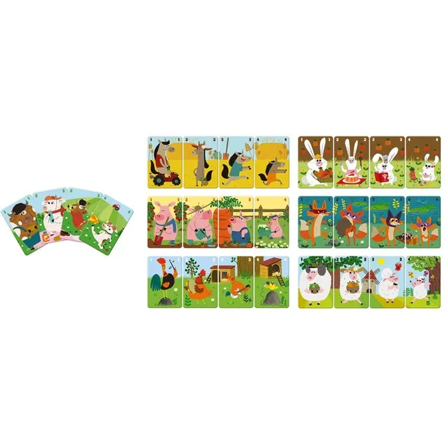 janod-j02756-quartett-tierfamilie-bauernhof-kartenspiel image 1