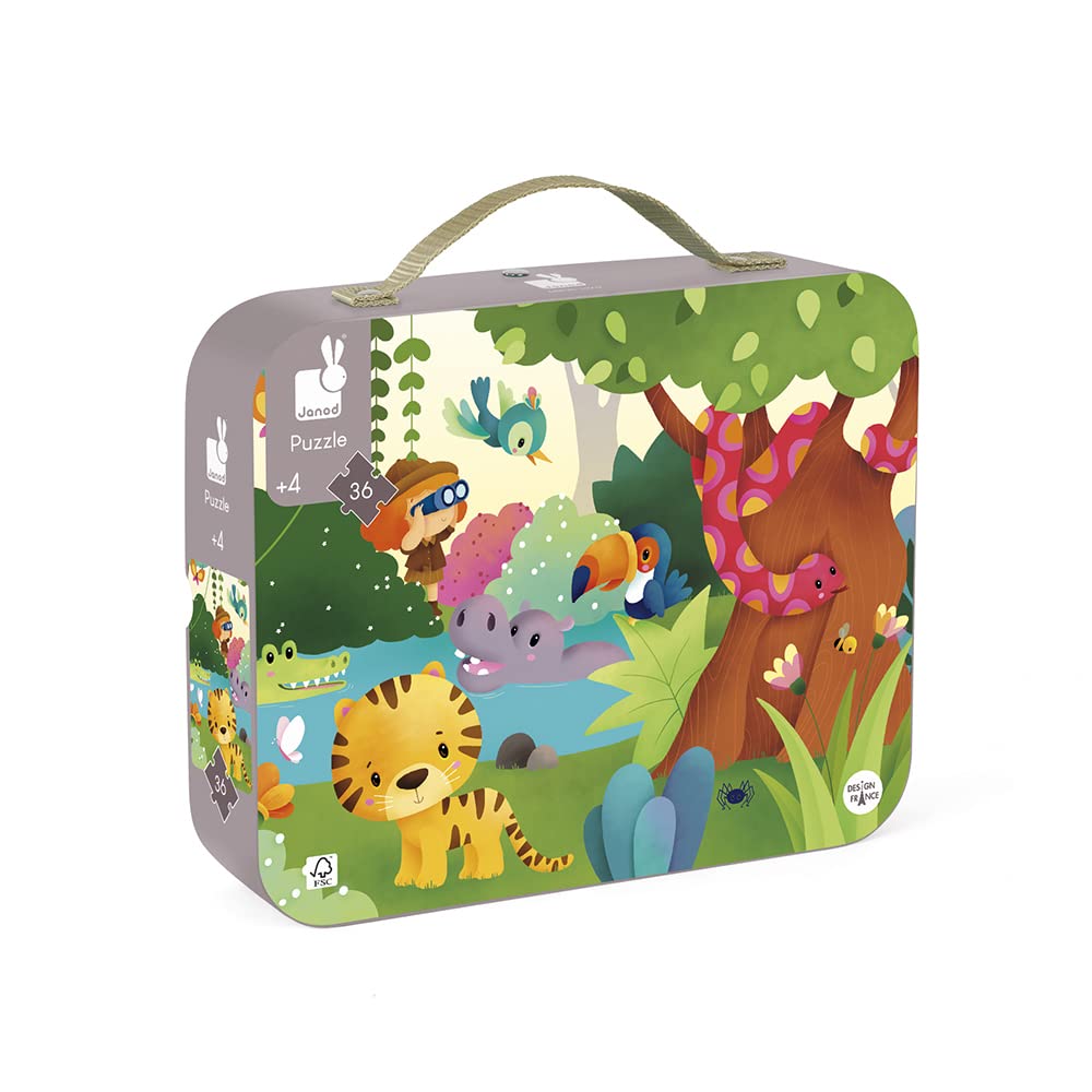 janod-puzzlekoffer-panorama-puzzle-dschungel-transportkoffer image 1