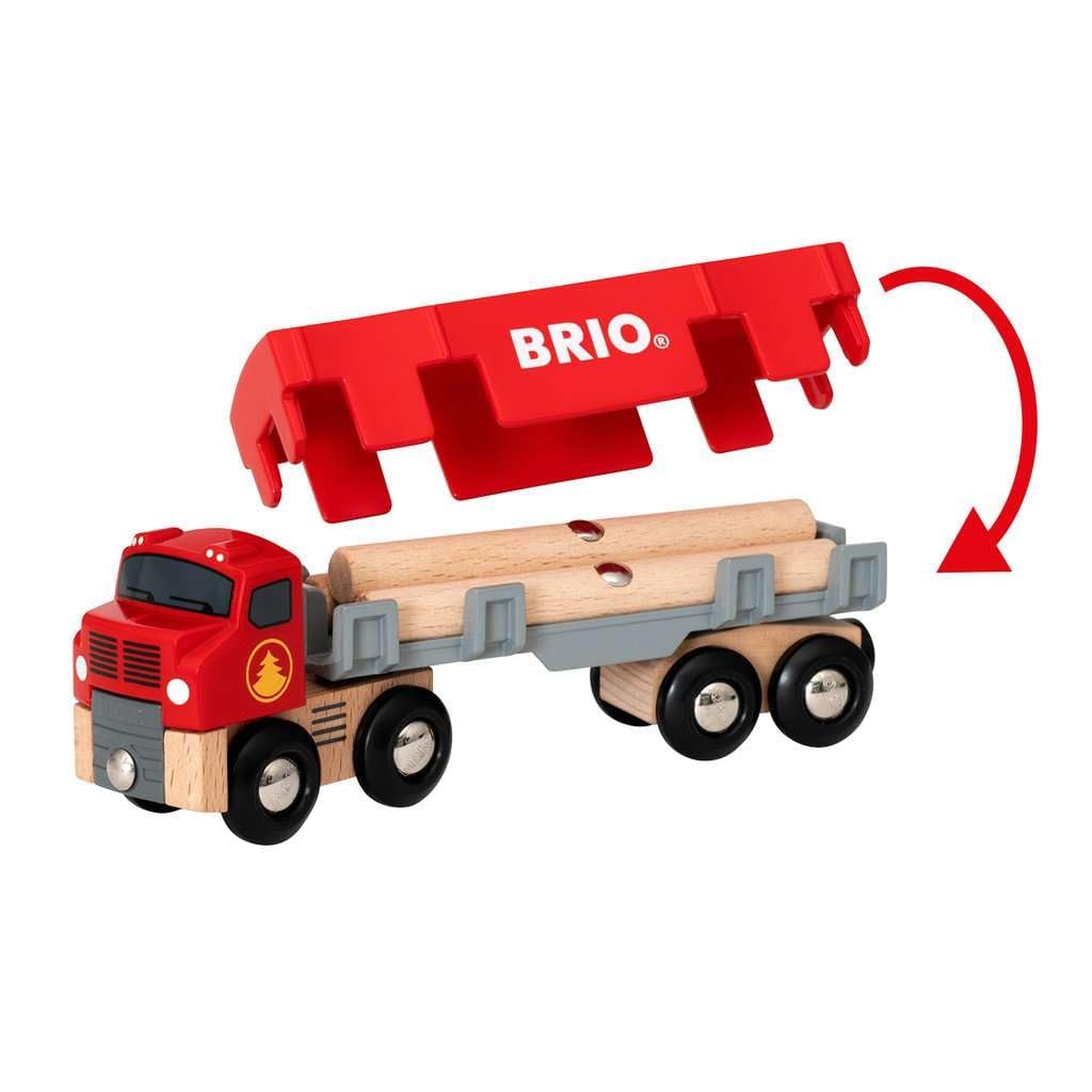 brio-world-holztransporter-mit-magnetladung-lkw-mit-anh-nger-und-st-mmen image 6