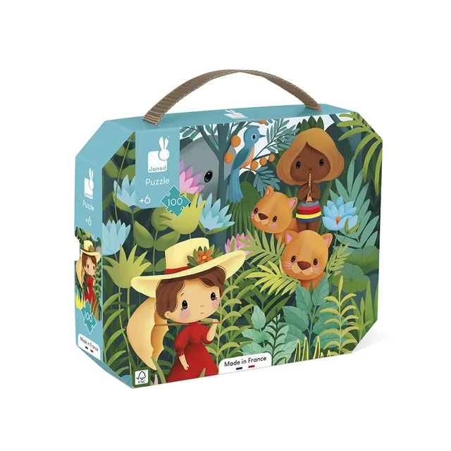 janod-puzzle-100-teile-inspiriert-von-rousseau-dschungel-j02550 image 1