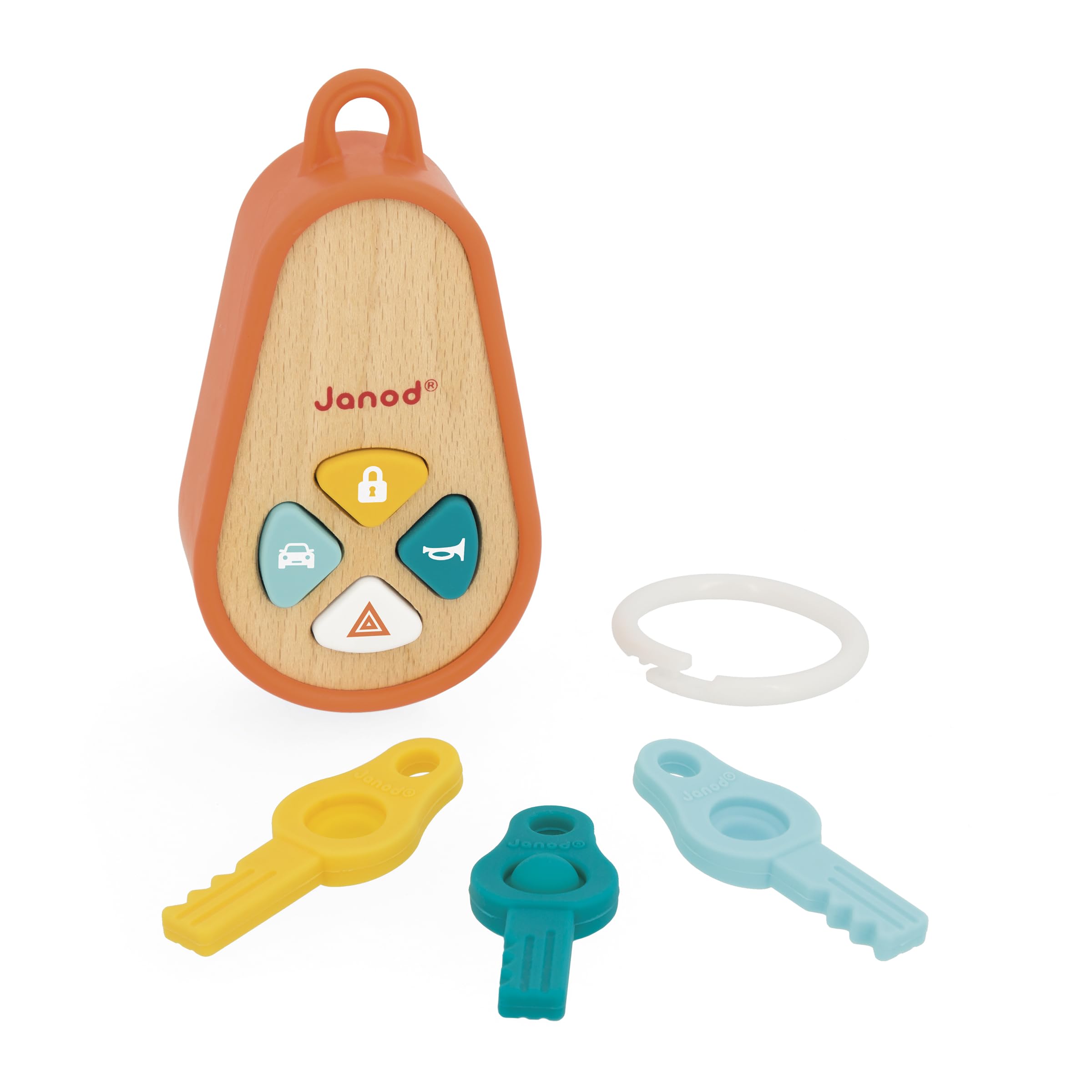 janod-klangvoller-schl-sselanh-nger-mit-4-sounds-rassel-ab-18-monaten image 3