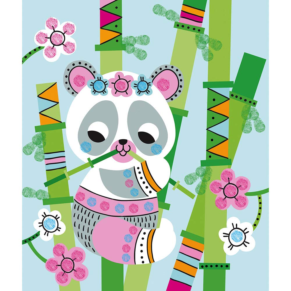 janod-les-ateliers-du-calme-panda-und-freunde-fingertupf-malset-mit-5-karten image 2