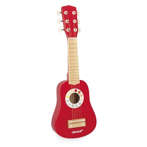 janod-confetti-j07598-holz-gitarre-6-saitig-rot-64-cm image 7