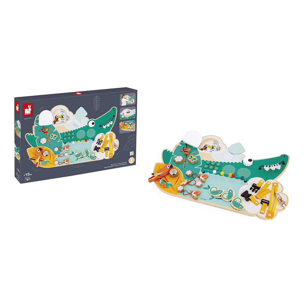 janod-busy-board-croco-activity-board-dschungel-14-aktivit-ten-57x36-5-cm-j08280 image 8