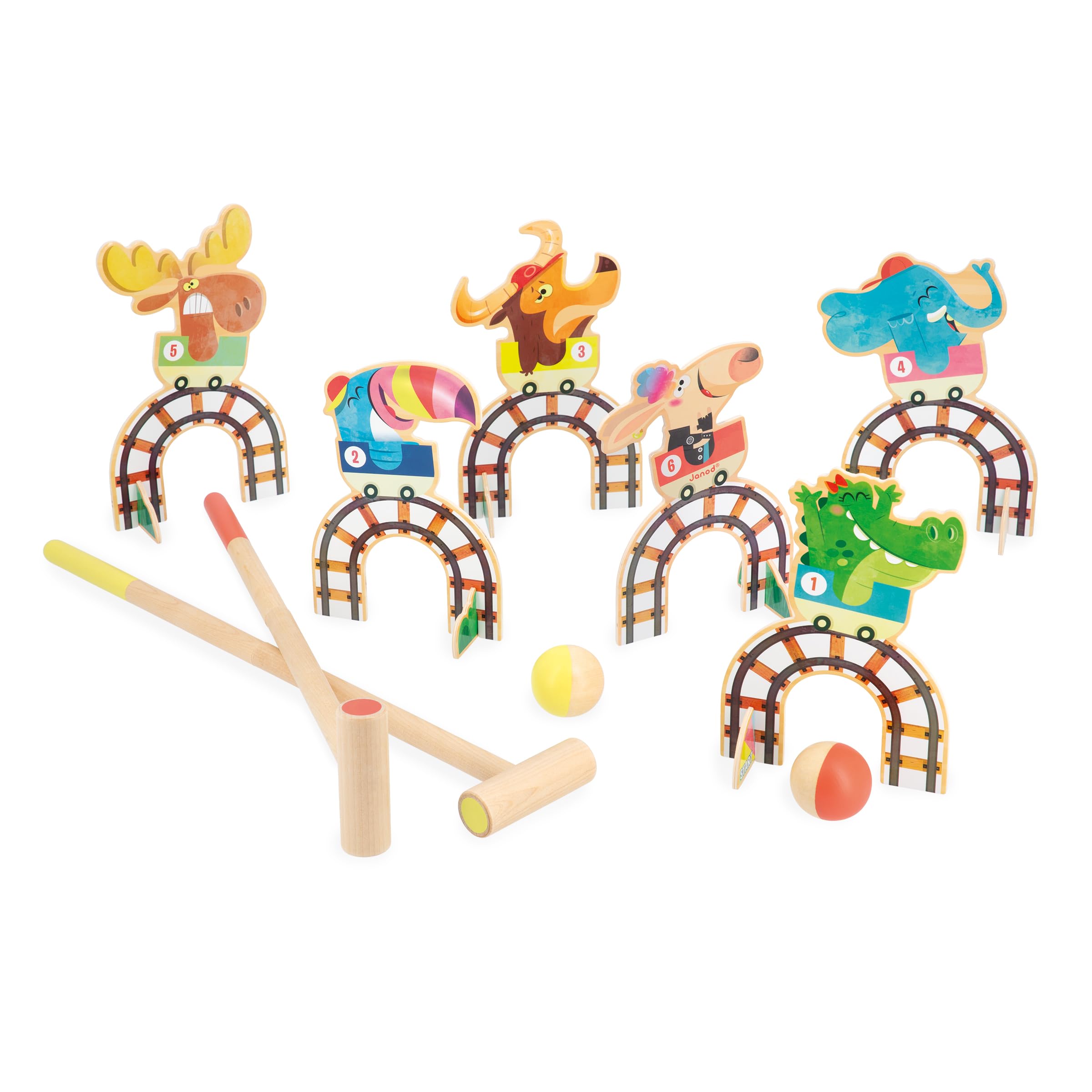 janod-applepop-kinder-krocketspiel-6-tore-2-schl-ger-2-b-lle image 2