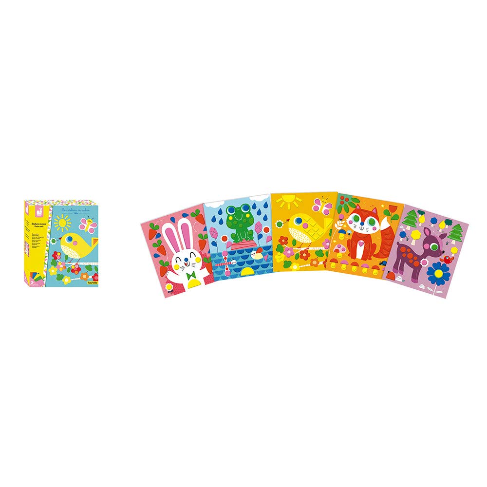 janod-kreativ-set-kleine-freunde-5-stickerkarten image 1