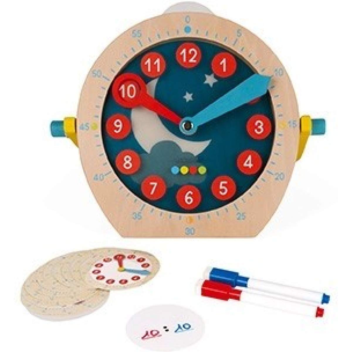 janod-essentiel-lernuhr-aus-holz-mit-22-teilen-ab-5-jahren image 1