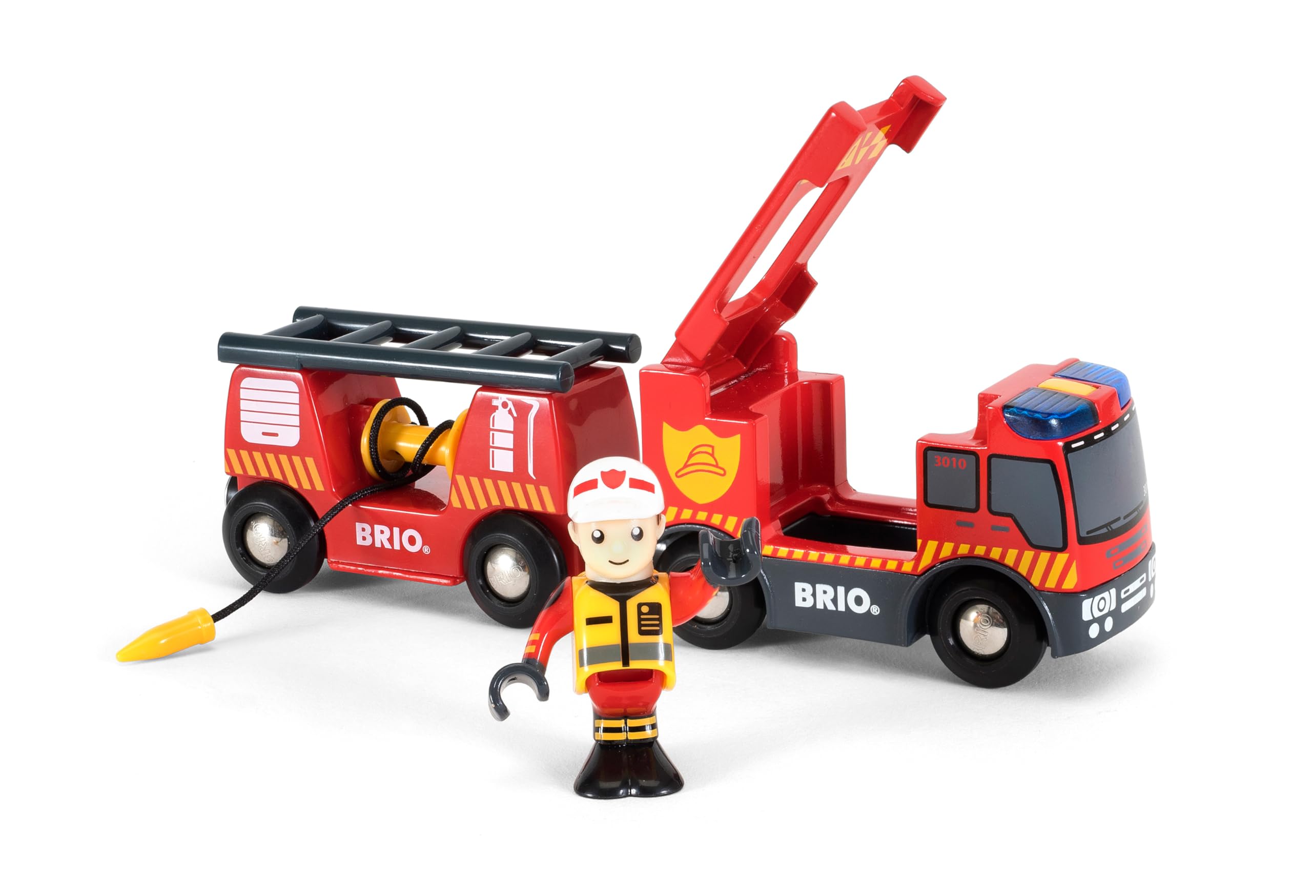 brio-world-feuerwehr-leiterfahrzeug-feuerwehrauto-mit-anh-nger-und-figur image 3