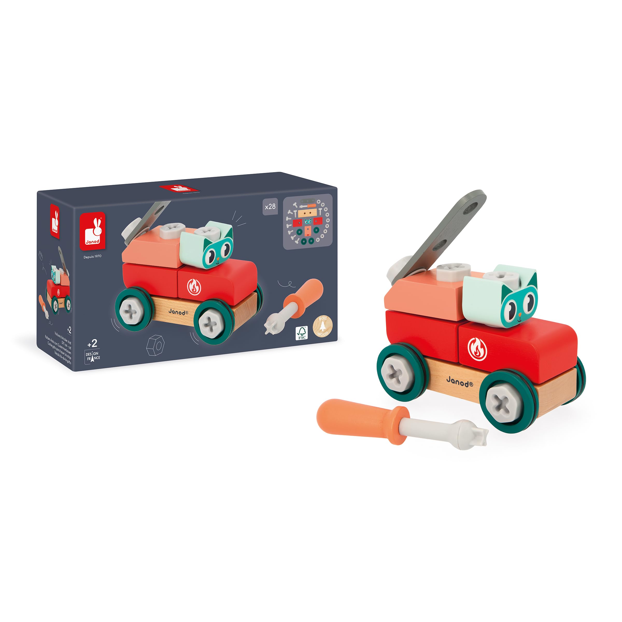janod-brico-kids-katzen-bastelauto-konstruktionsspiel-29-tlg image 2