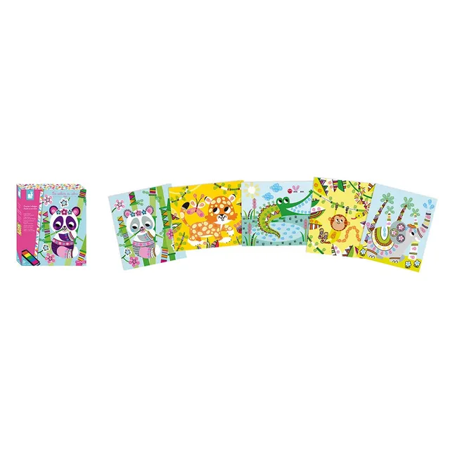 janod-les-ateliers-du-calme-panda-und-freunde-fingertupf-malset-mit-5-karten image 1