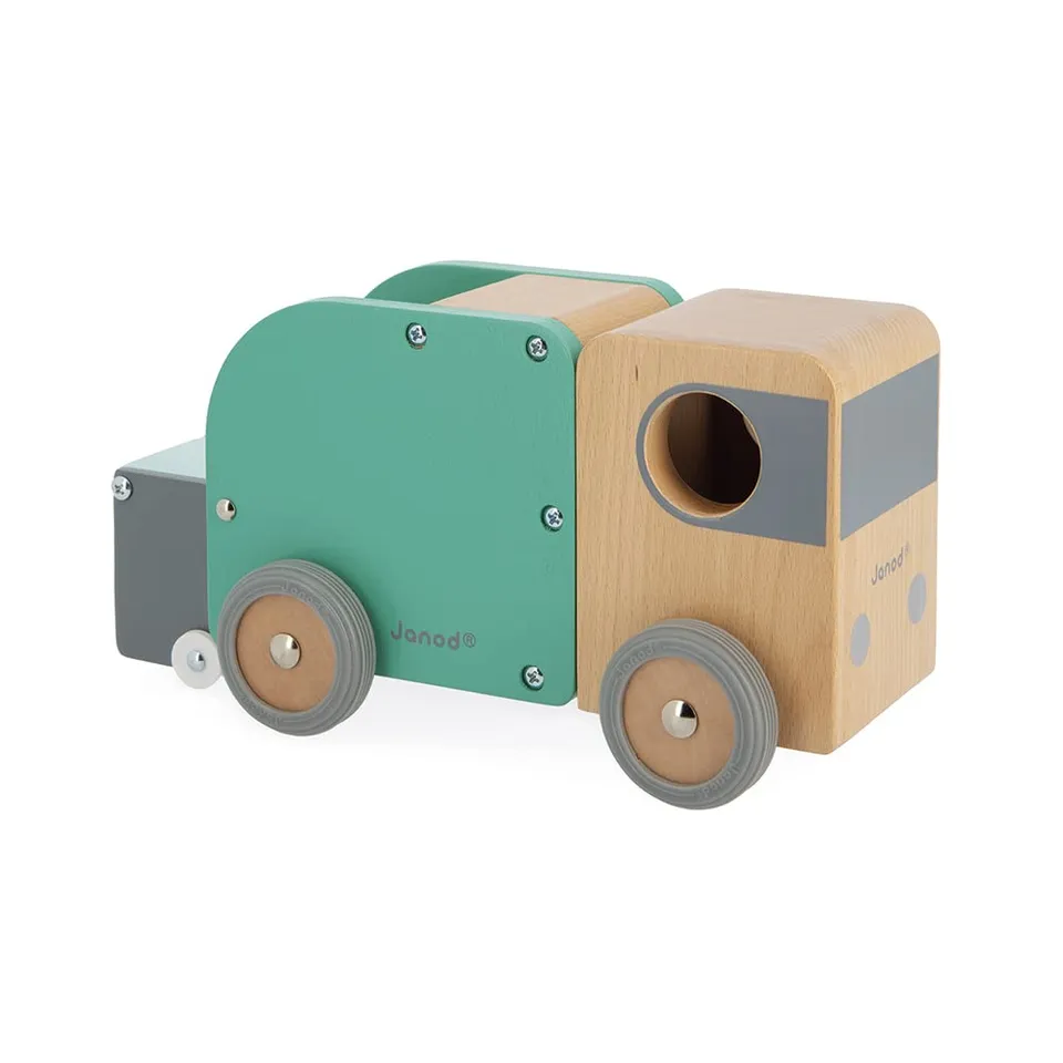 janod-bolid-m-llwagen-aus-holz-j04633-gr-n-22-cm-fahrzeug-ab-2-jahre image 1