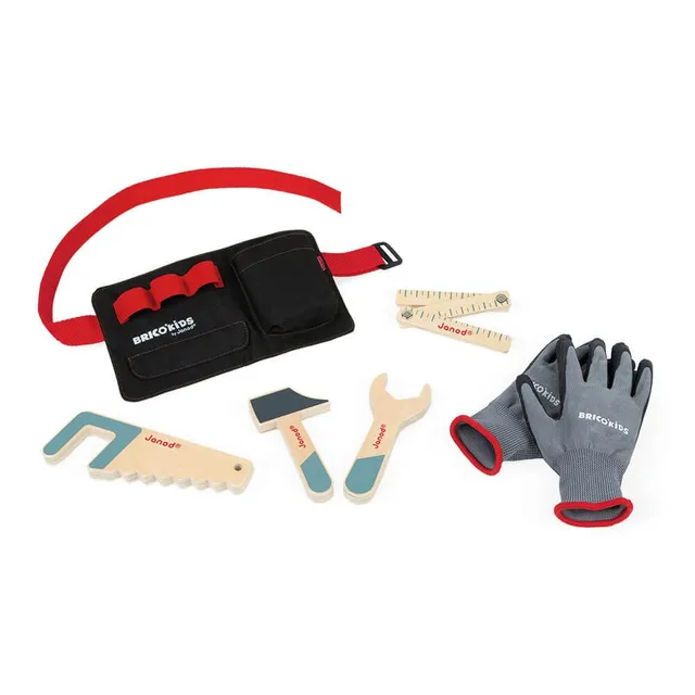 janod-brico-kids-j06475-werkzeugg-rtel-holz-mit-handschuhen image 1