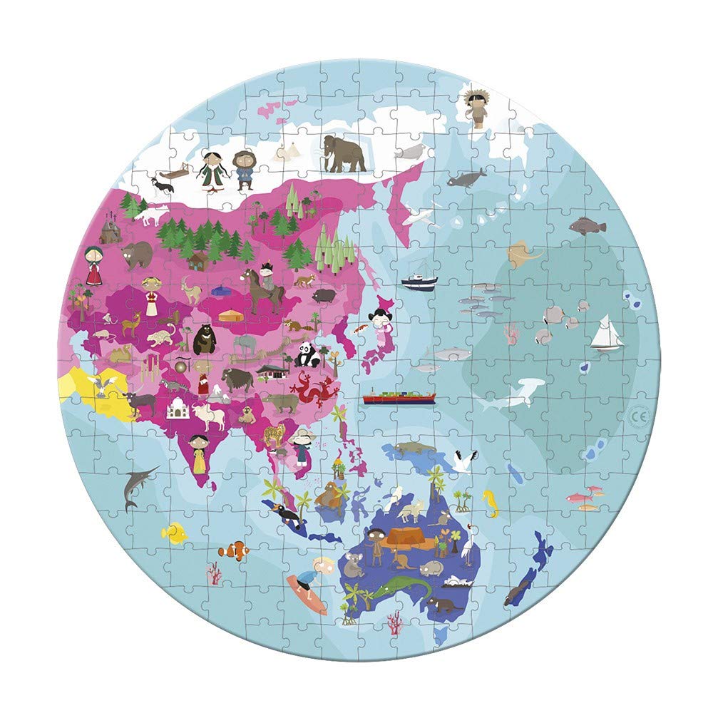 janod-welt-puzzle-j02655-208-teiliges-beidseitiges-kinderpuzzle image 3
