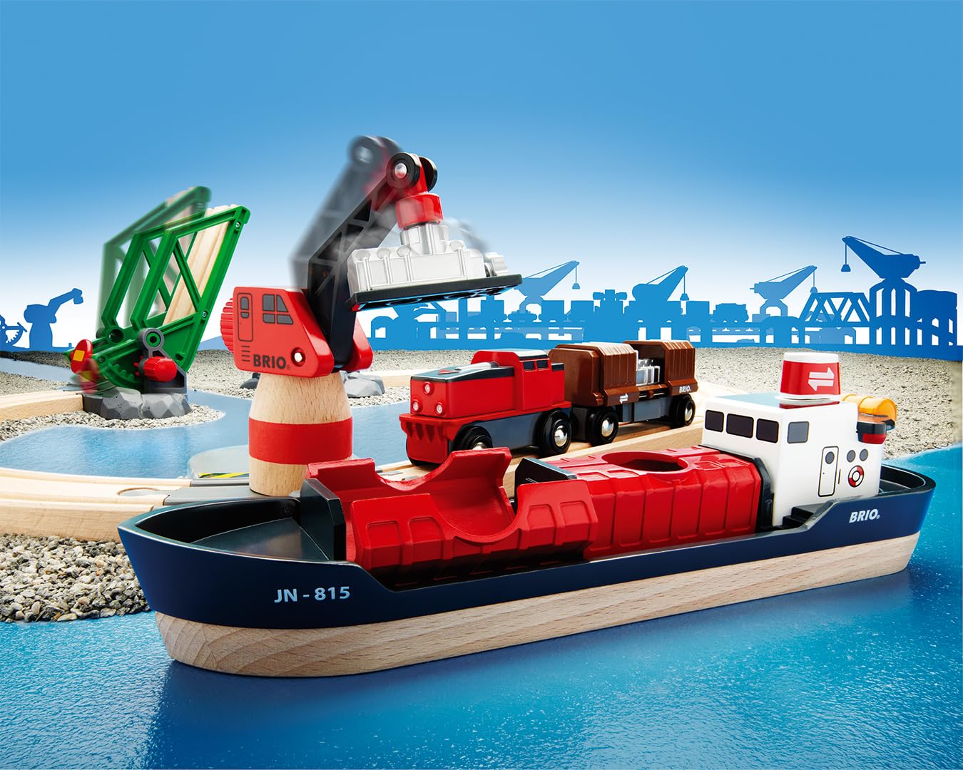brio-world-33061-container-hafen-set-mit-schiff-und-kran image 3