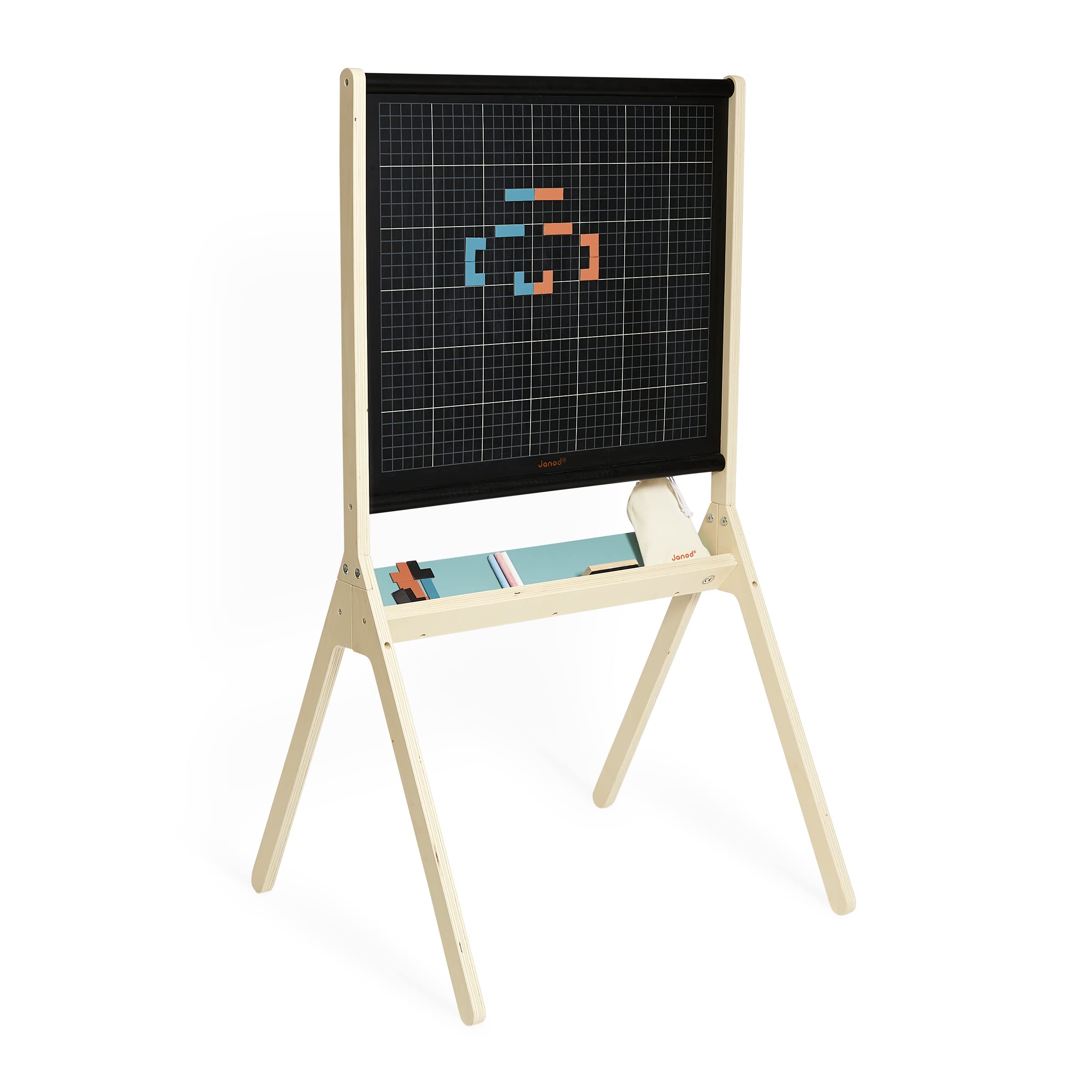 janod-klassische-doppelseitige-magnettafel-standtafel-mit-20-magneten image 1