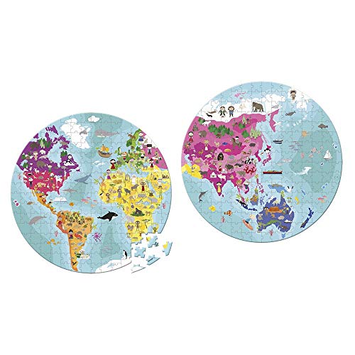 janod-welt-puzzle-j02655-208-teiliges-beidseitiges-kinderpuzzle image 5