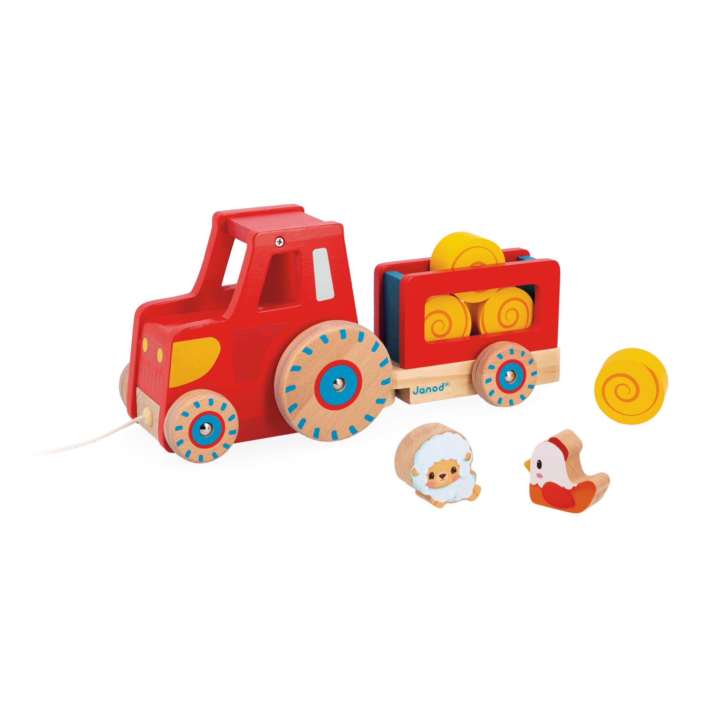 janod-farm-traktor-zum-ziehen-aus-holz image 2