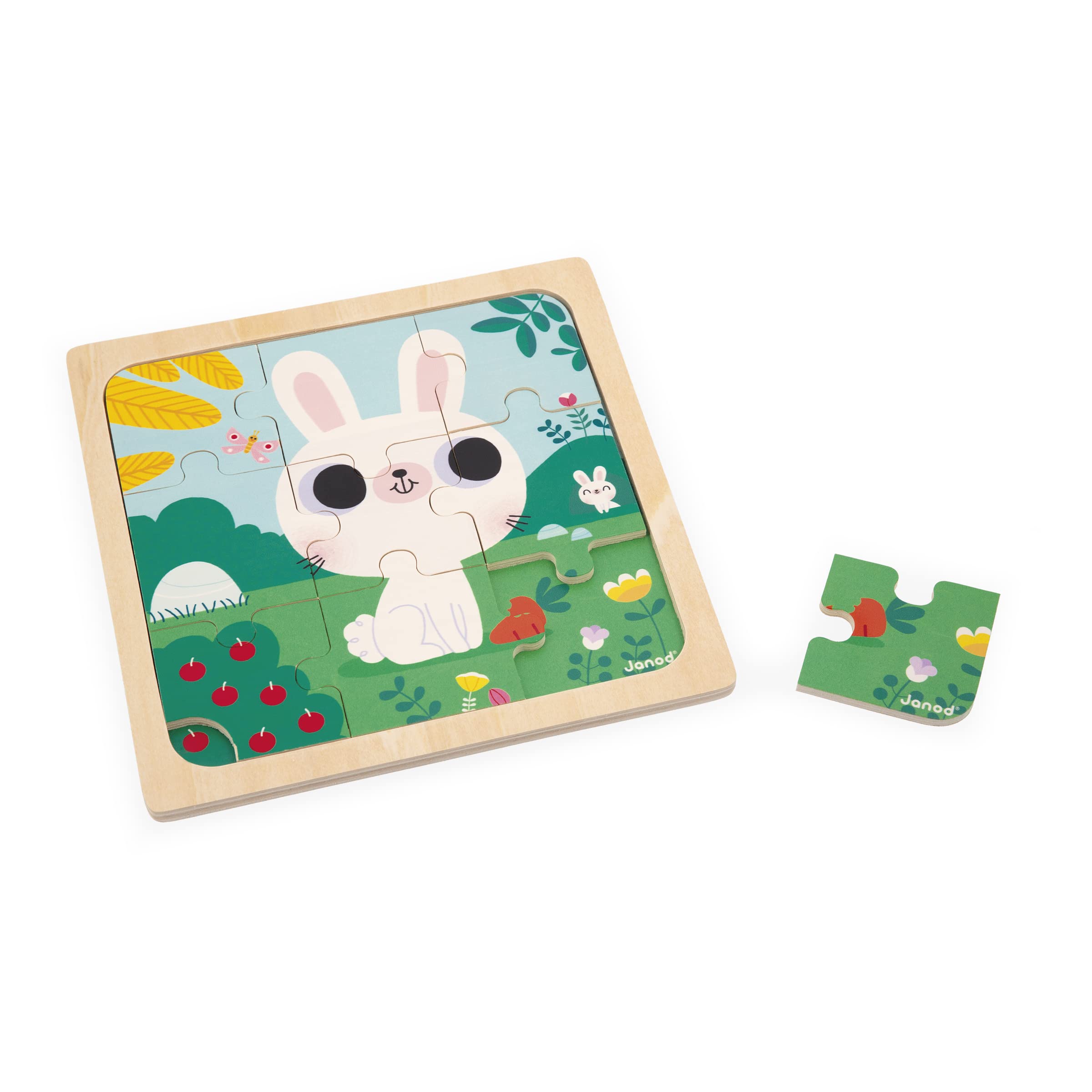 janod-3-holzpuzzle-9-teilig-huhn-katze-hase-j07113 image 4