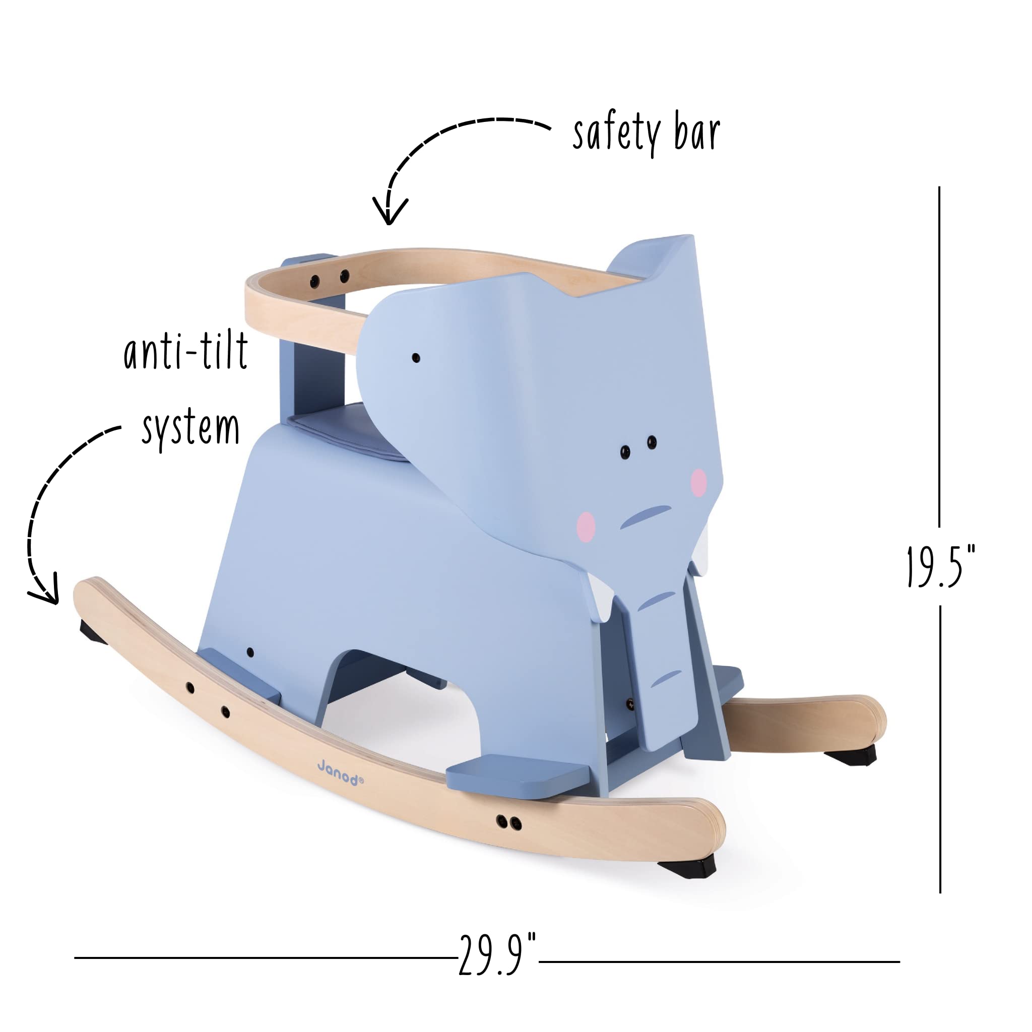 janod-schaukel-elefant-aus-holz-j08024-mit-kippschutz-sattel-ab-1-jahr image 2