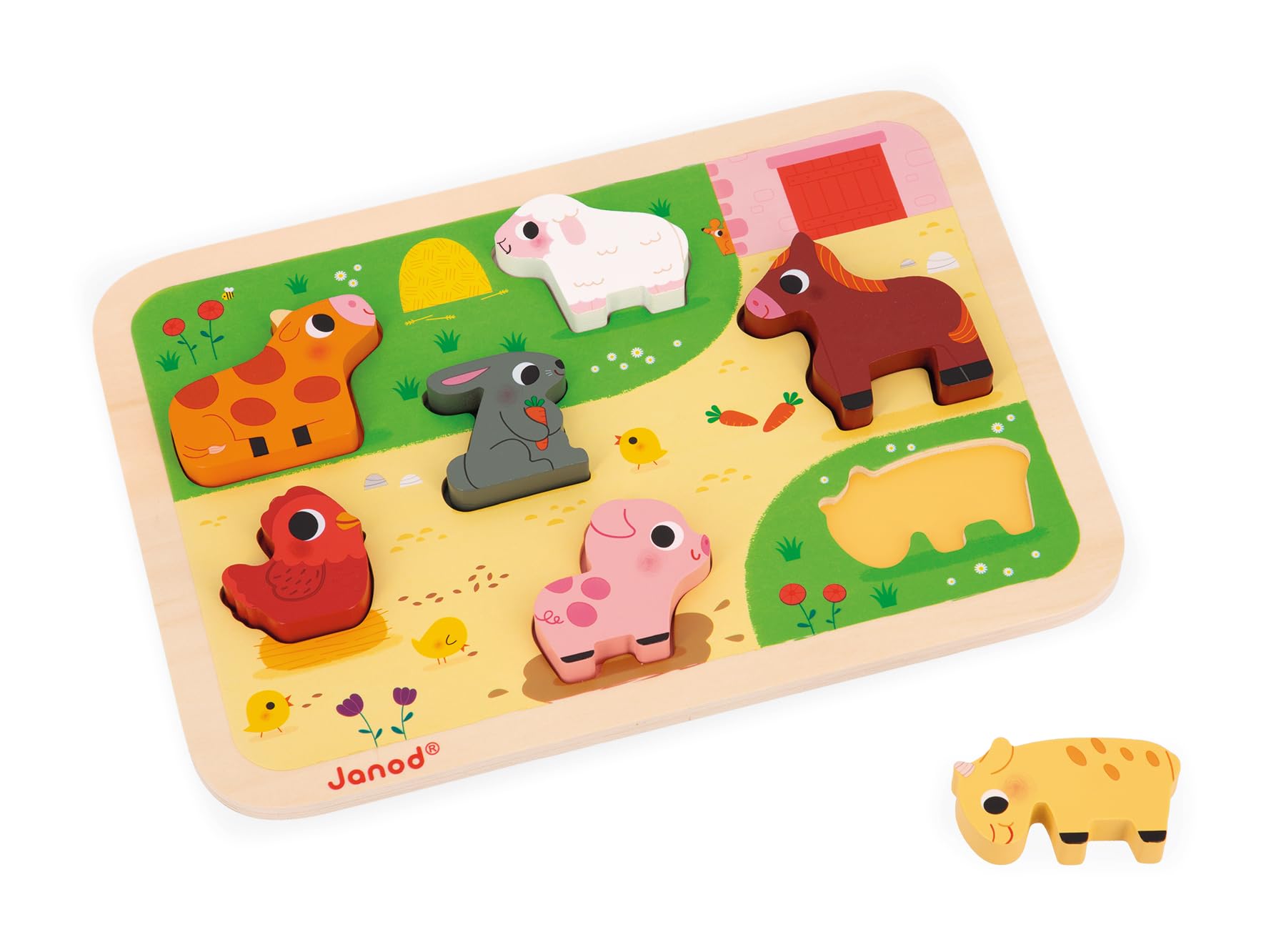 janod-chunky-puzzle-zoo-holz-steckpuzzle-mit-7-tieren image 7