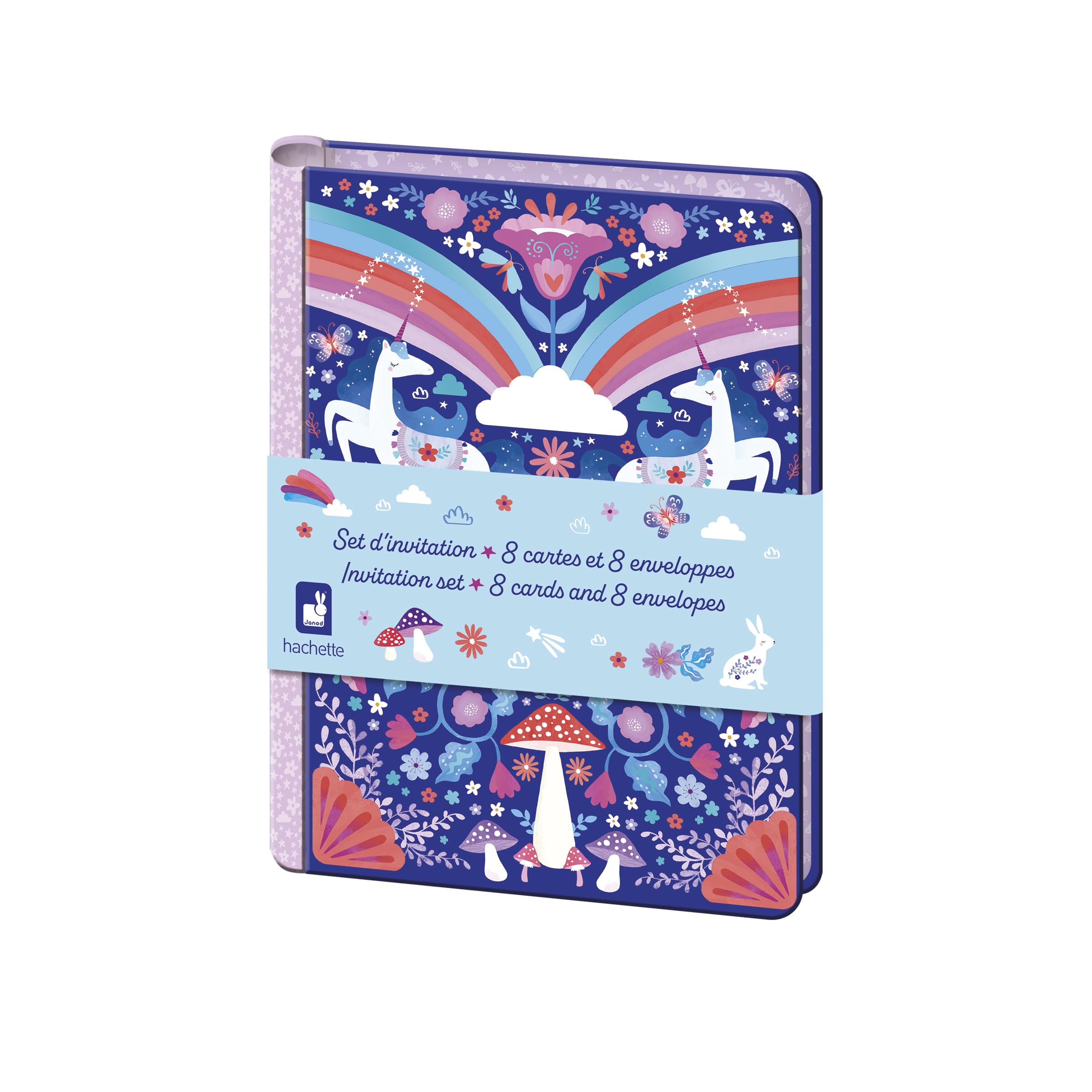janod-j08933-einladungskarten-set-einhorn-8-karten-mit-umschl-gen-und-stickern image 1