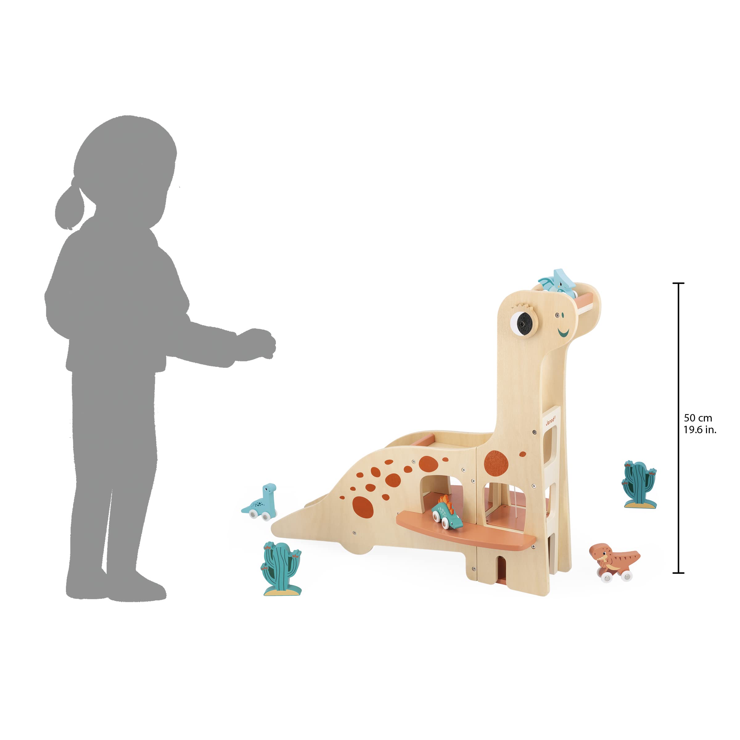 janod-j05835-diplodocus-parkhaus-dino-garage-aus-holz-mit-4-dinos image 3