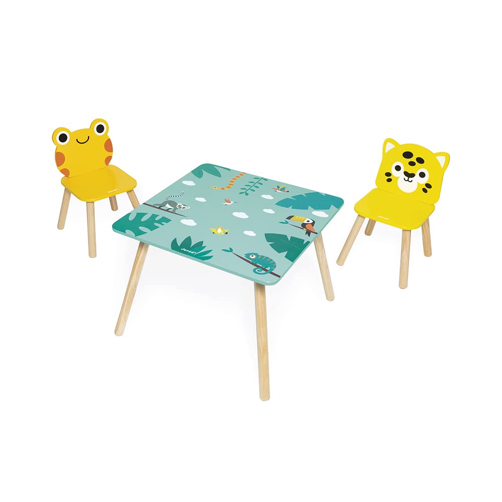 janod-tropik-holztisch-mit-2-st-hlen-frosch-jaguar-j08273 image 2