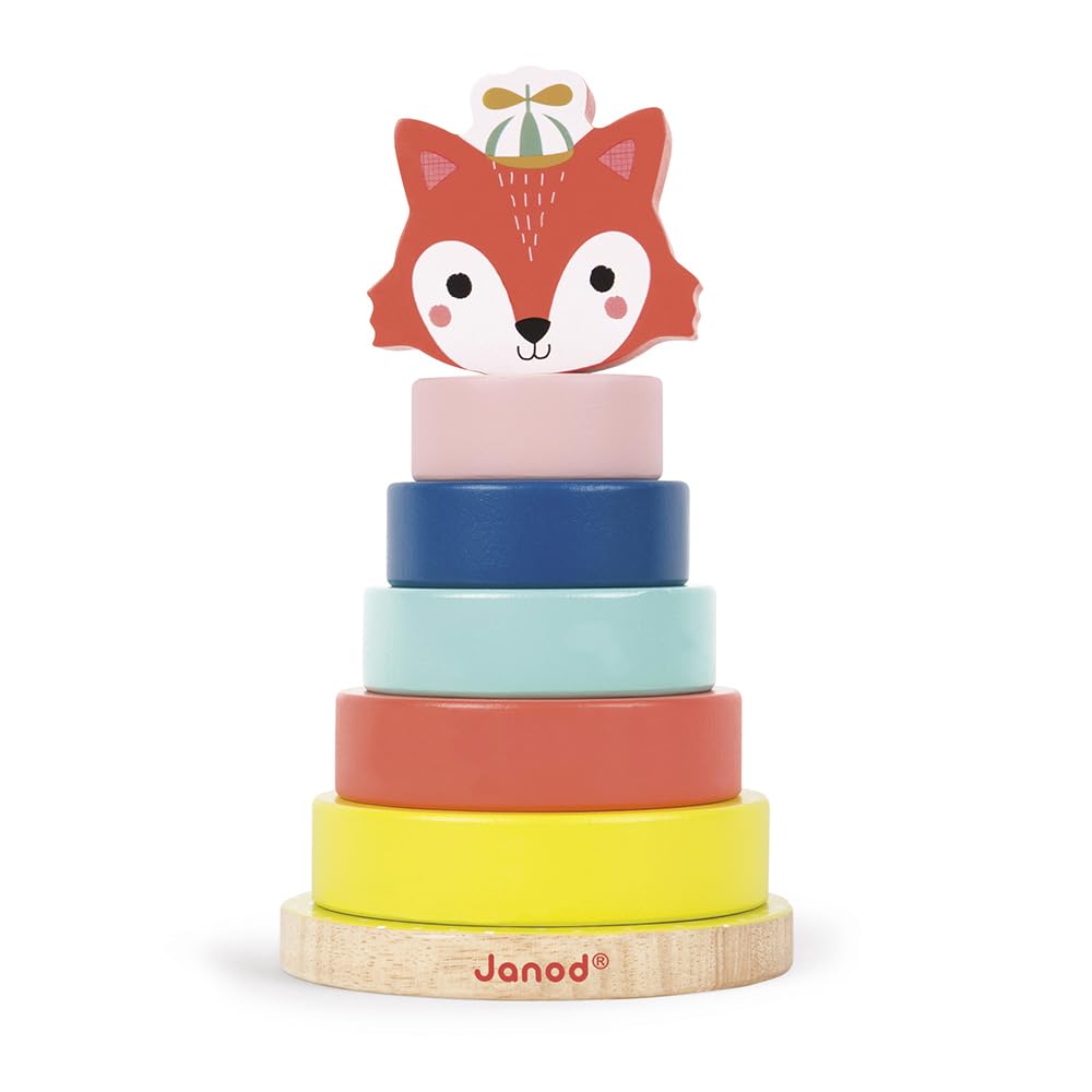janod-baby-forest-j08014-holz-stapelspiel-fuchs-ab-1-jahr image 1