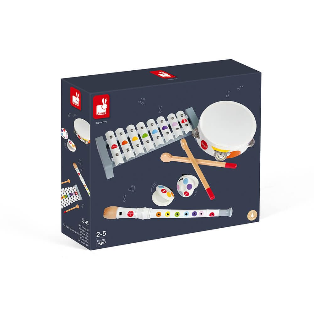 janod-confetti-holz-musikset-4-instrumente-xylofon-tamburin-fl-te-ab-2-jahre image 2