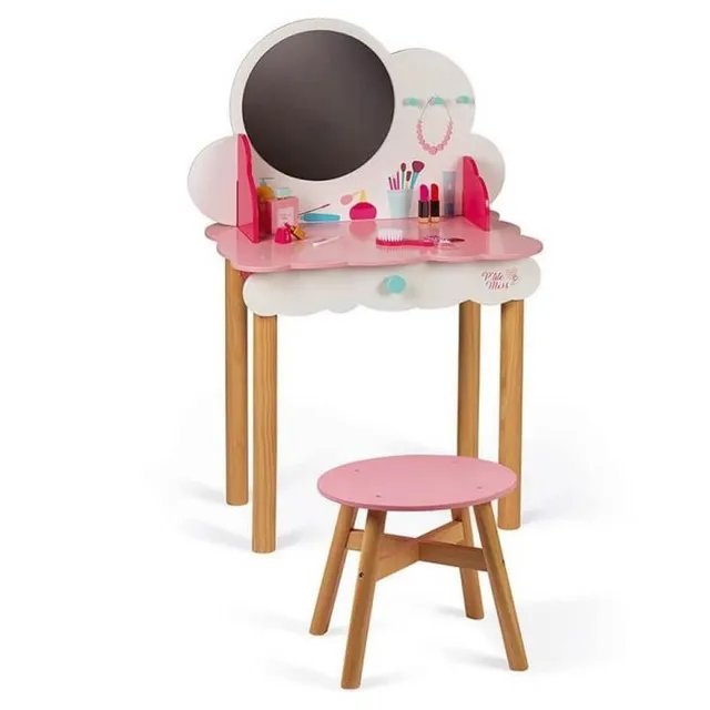 janod-p-tite-miss-holz-schminktisch-mit-hocker-und-10-teiligem-zubeh-r image 1