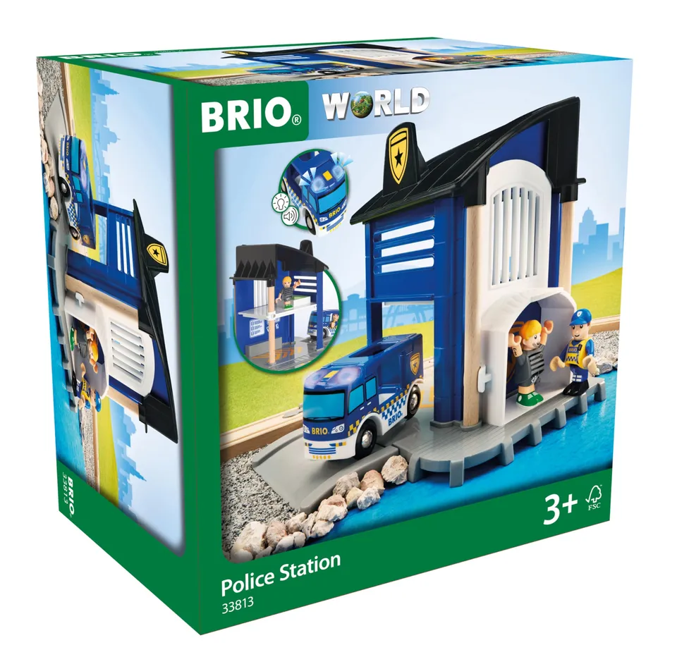 brio-world-polizeistation-mit-einsatzfahrzeug-holzspielzeug-ab-3-jahre image 1