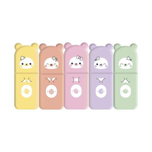 janod-set-mit-5-mini-textmarkern-pastell-mit-tiermotiven-5-cm-ab-6-jahren image 3