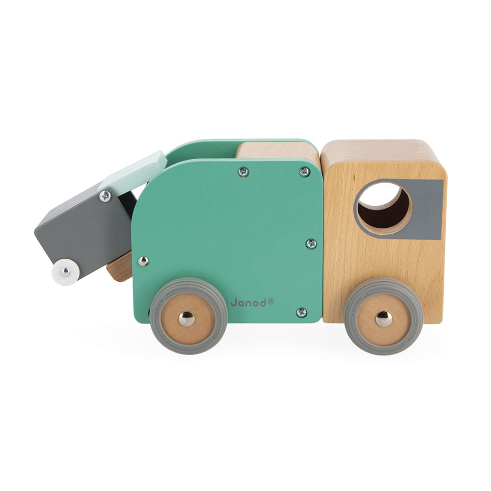 janod-bolid-m-llwagen-aus-holz-j04633-gr-n-22-cm-fahrzeug-ab-2-jahre image 5
